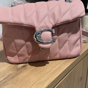 Pink Quilted Leather Shoulder Bag